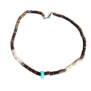 Vintage Heishi Bead Necklace Turquoise Nugget Native‎ American Southwest Western